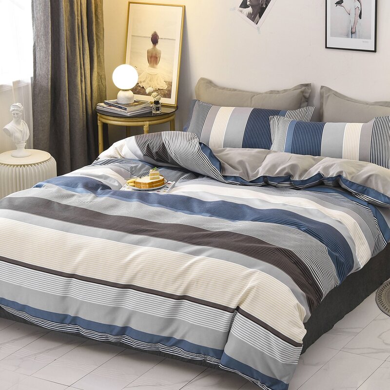 

Striped Pattern Duvet Cover Set Without Filler, Multicolor