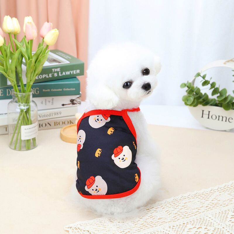 

Cartoon Bear Print Pet Tank, Multicolor