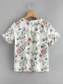 Mulvari 荷葉邊袖印花T恤 - 彩色 - 查看 2