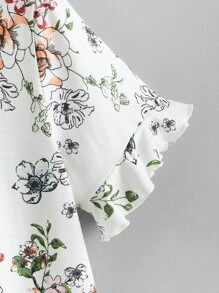 Mulvari 荷葉邊袖印花T恤 - 彩色 - 查看 4