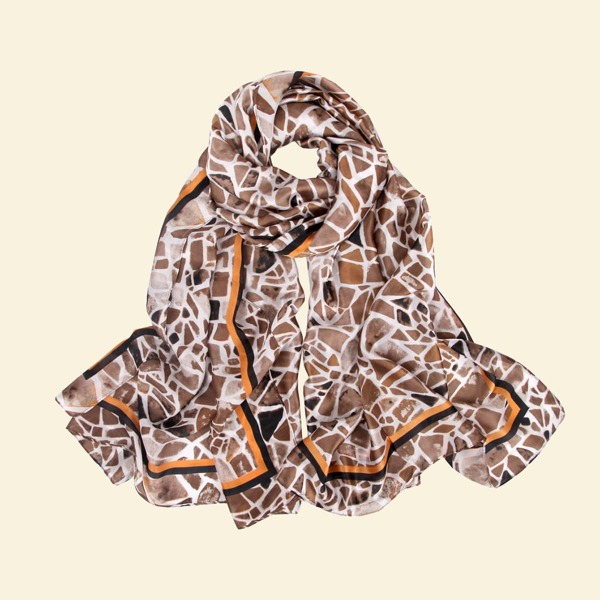 

Allover Print Scarf, Khaki