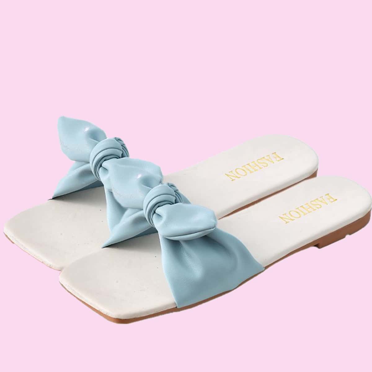 

Bow Knot Slide Sandals, Baby blue