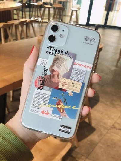 ミックスパターン クリア携帯ケース