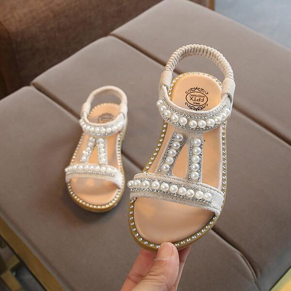 

Toddler Girls Faux Pearl Decor Sandals, Beige