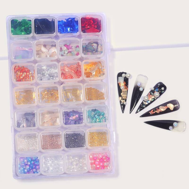 

28boxes Mix Shape Nail Art Decoration, Multicolor