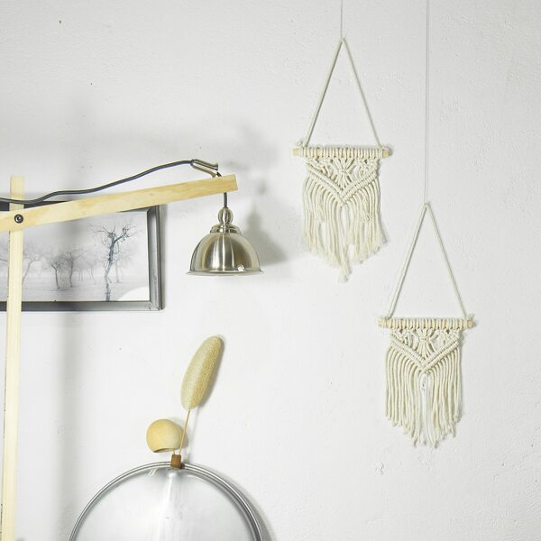 

1pc Tassel Woven Wall Hanging, Beige
