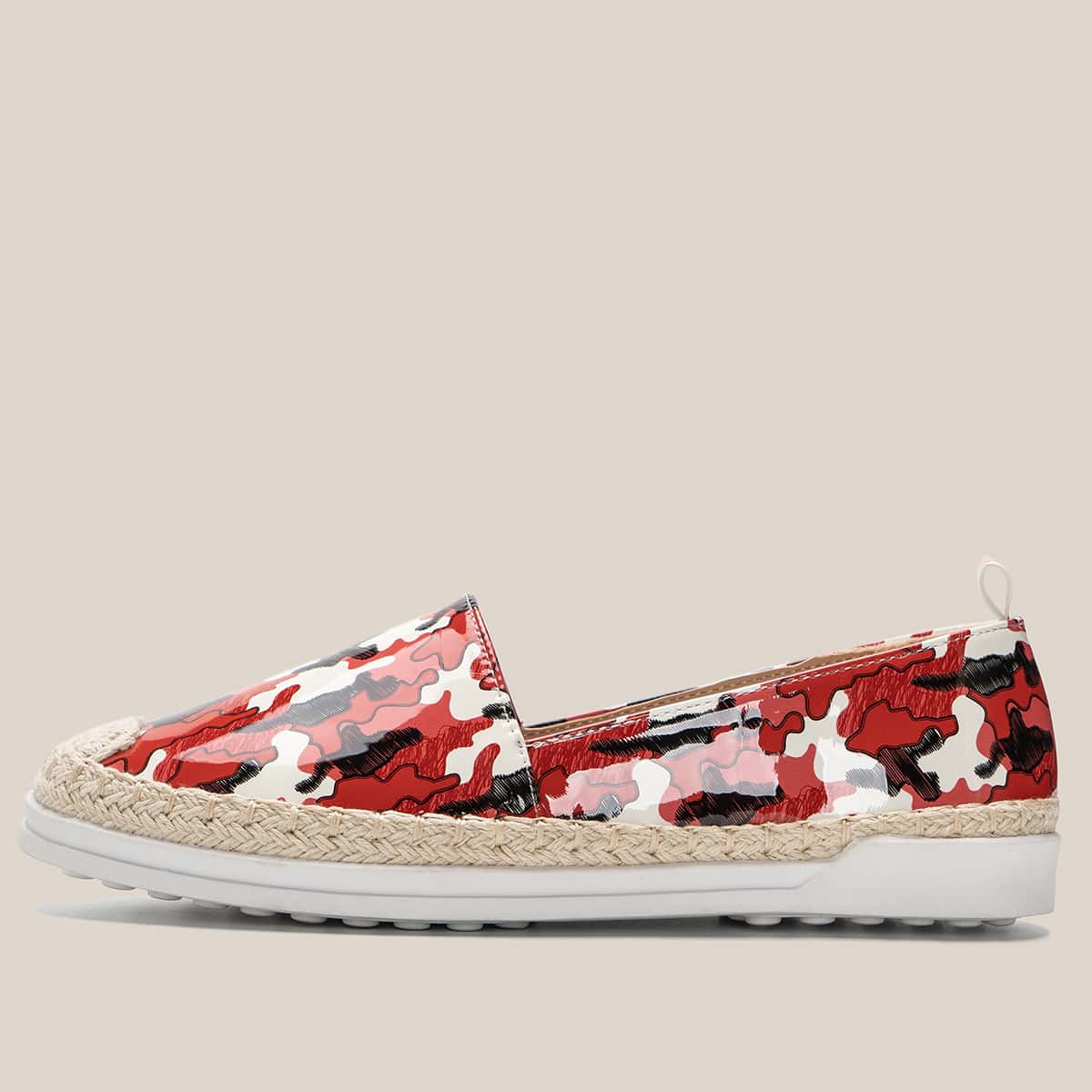 

Cap Toe Espadrille Flats, Red