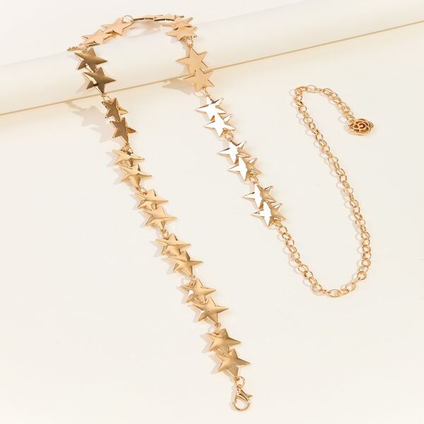 

Star Design Chain Belt, Gold