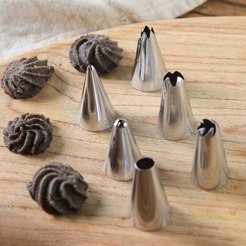 

6pcs Stainless Steel Cake Decorating Nozzle, Silver