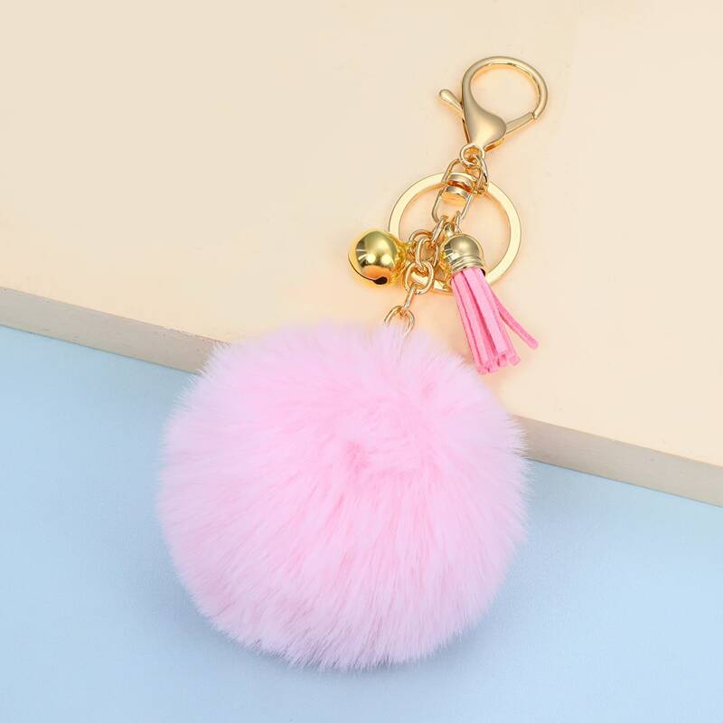 

Pom-pom Pendant Keychain, Pink