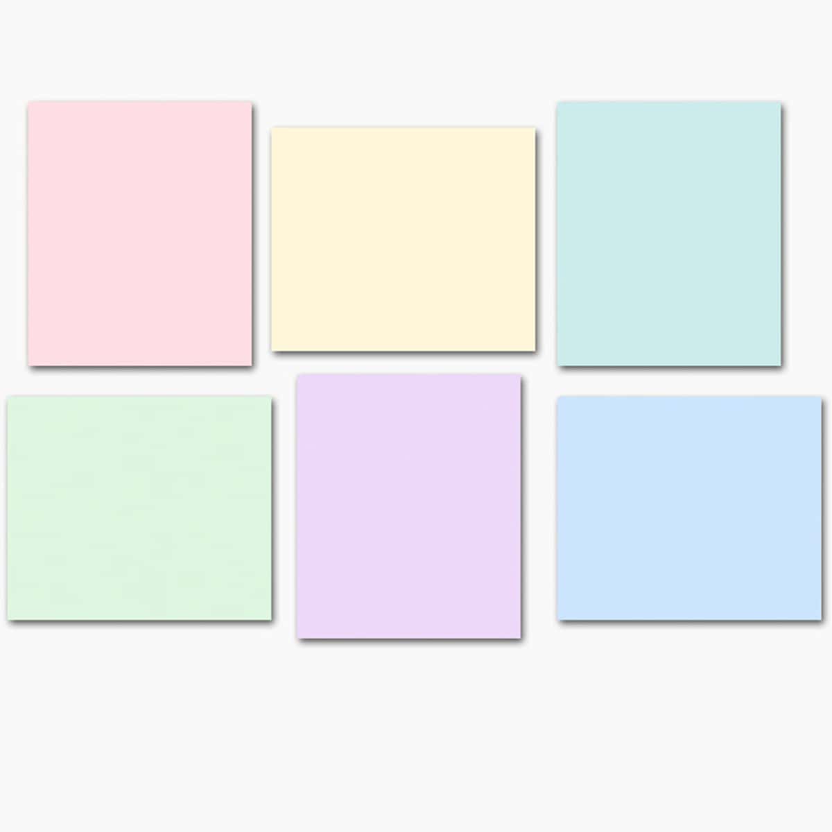 

6pcs Solid Sticky Note, Multicolor
