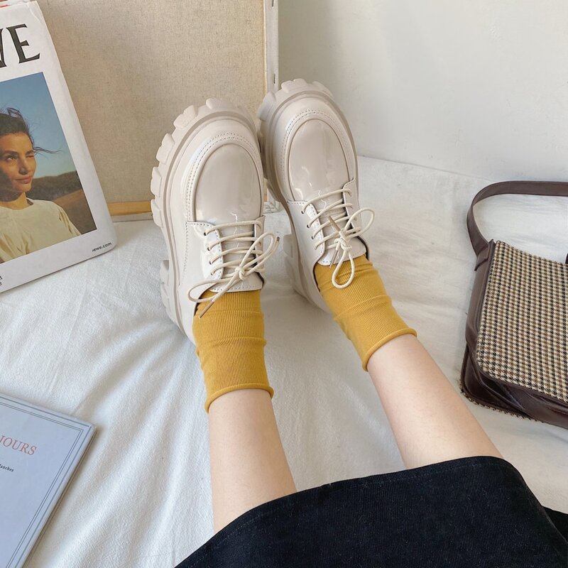 

Lace-up Front Wedges, Apricot