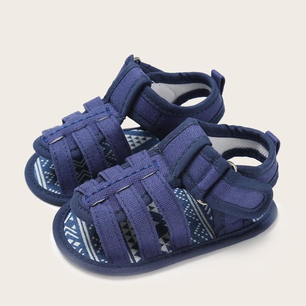 

Baby Boy Minimalist Velcro Strap Sandals, Navy blue