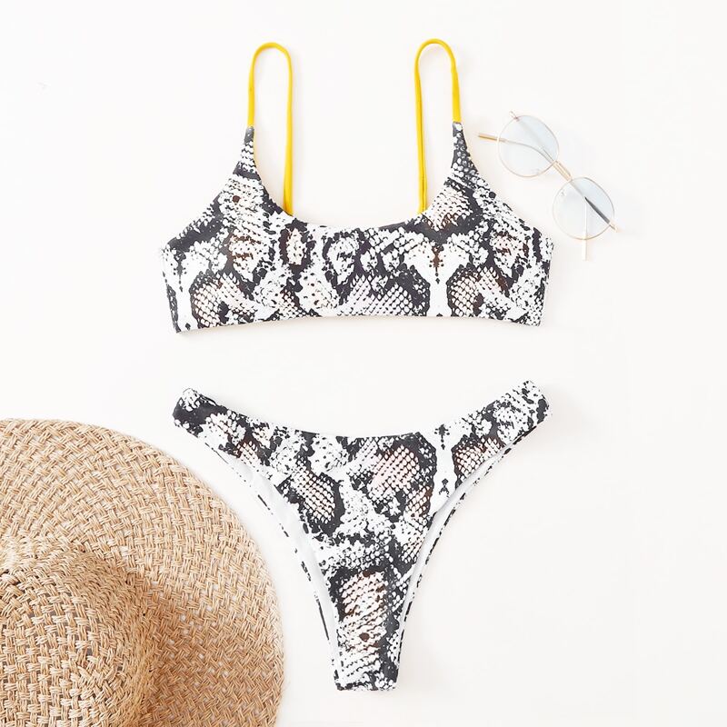 

Snakeskin Bikini Swimsuit, Multicolor