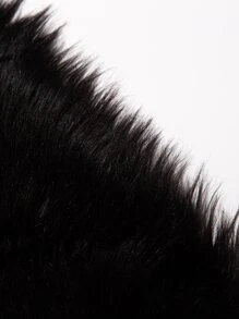 שטיח קטיפה עגול בצבע אחיד - שחור - ראה 2