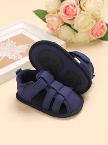 Infant Solid Color Hollow-Out Simple Flat Sandals, Casual Everyday Wear