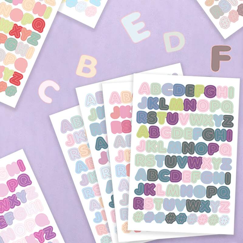 

1sheet Alphabet Pattern Random Sticker, Multicolor