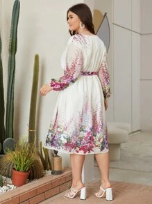 Modelyn Đầm Plus Size Trọn gói Hoa Boho - Nhiều màu - Xem 2