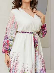 Modelyn Đầm Plus Size Trọn gói Hoa Boho - Nhiều màu - Xem 5