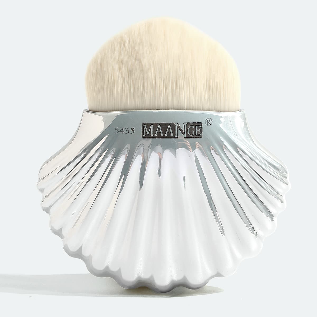 

1pc Shell Design Foundation Brush, Silver