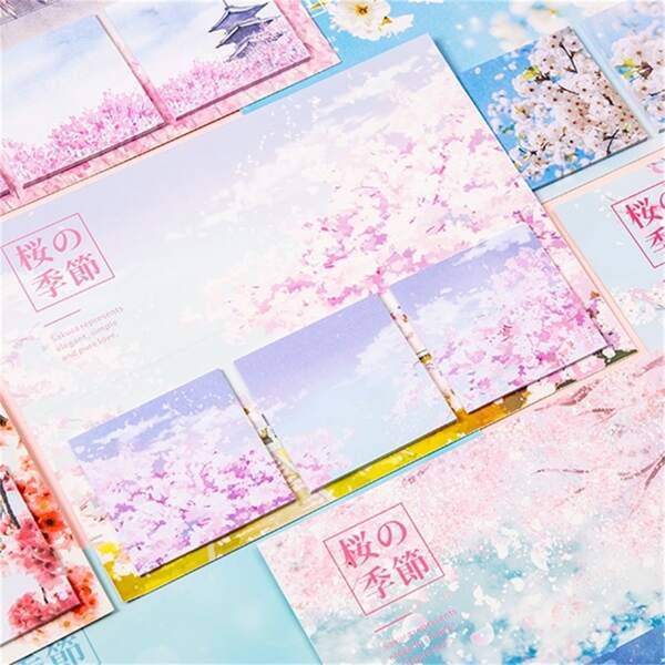 

1pc Flower Print Random Sticky Note, Multicolor