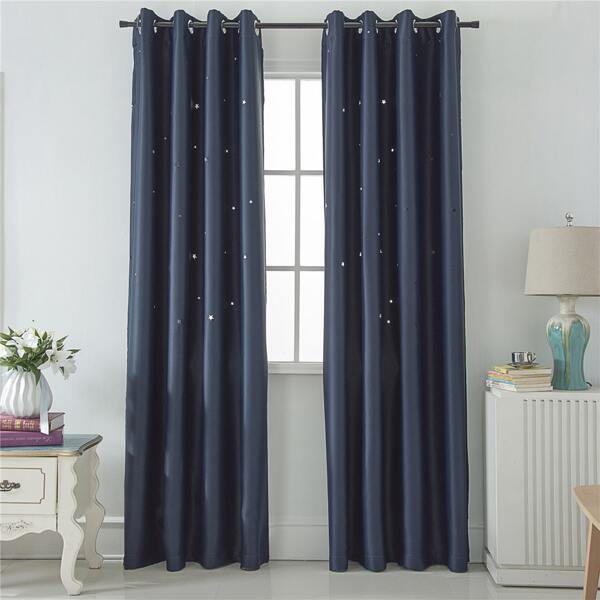 

Star Hollow Single Panel Blackout Curtain, Navy blue
