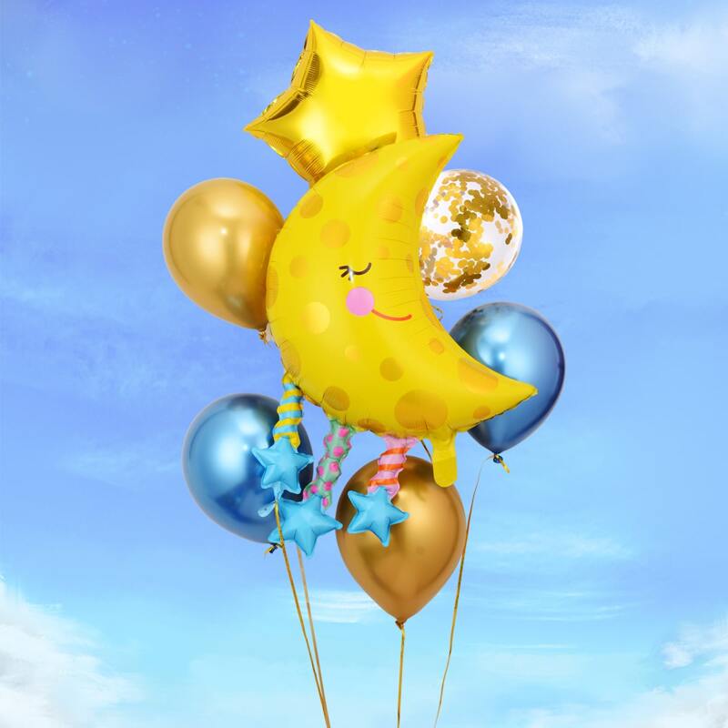 

8pcs Moon Decoration Balloon Set, Multicolor