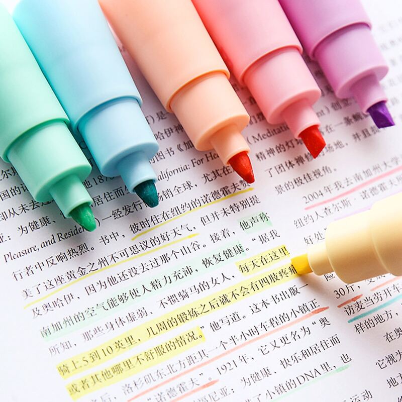 

6pcs Colorful Highlighter Pen, Multicolor