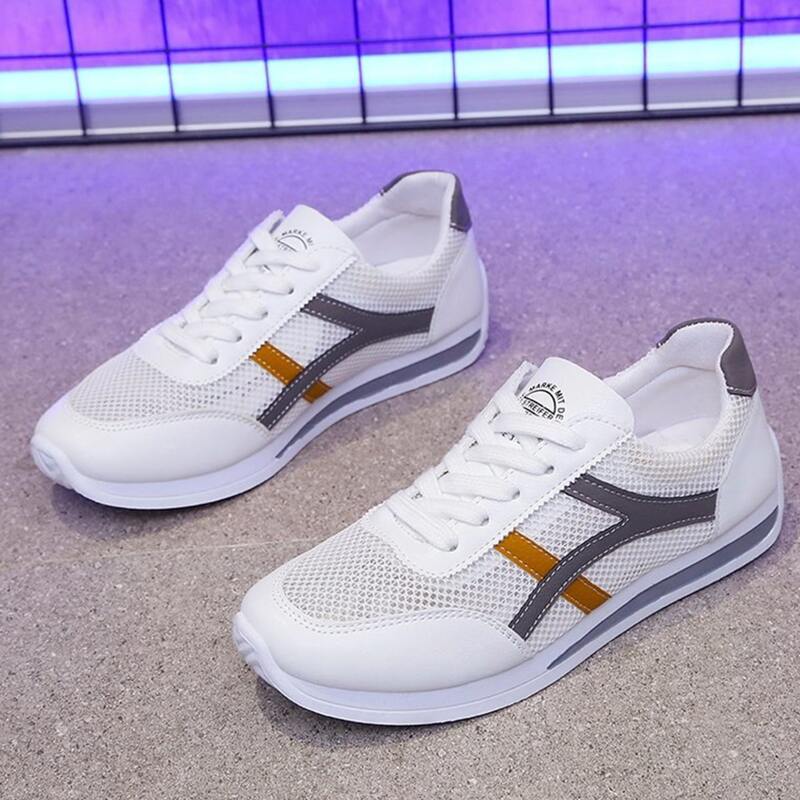 

Lace-up Front Mesh Sneakers, White