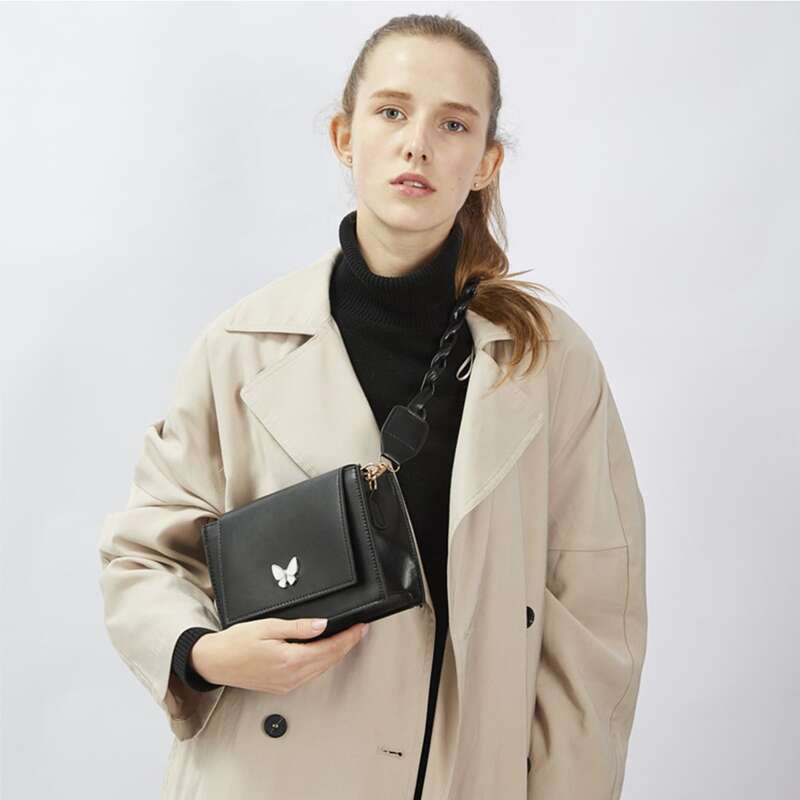 

Braided Strap Shoulder Bag, Black