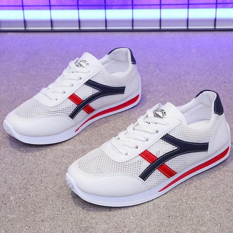 

Lace-up Mesh Running Sneakers, White