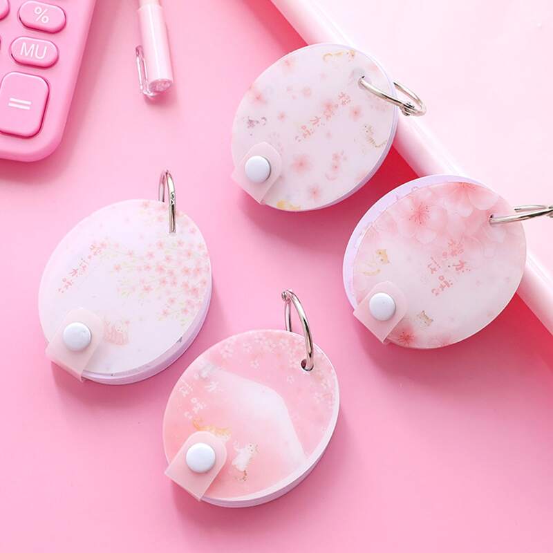 

1pc Random Floral Pattern Ring Memo Pad, Multicolor