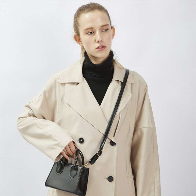 

Solid Mini Satchel Bag, Black