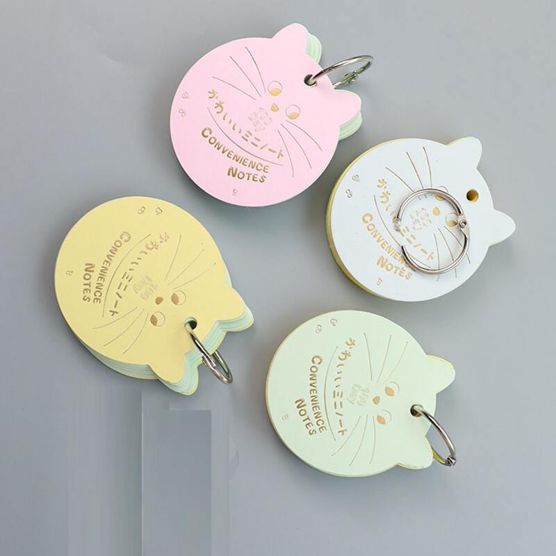 

1pc Random Cat Pattern Ring Memo Pad, Multicolor