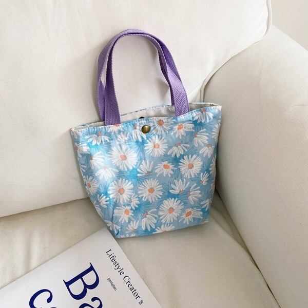 

Daisy Print Satchel Bag, Blue