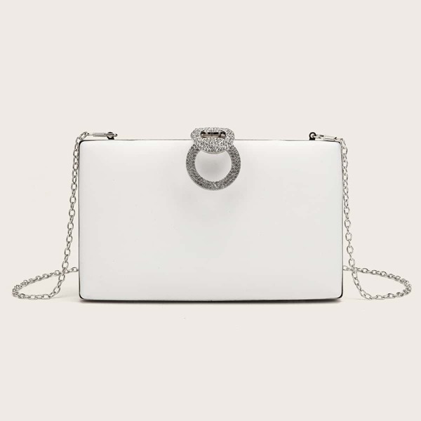 

На цепочке со стразами Одноцветный Очаровательный Вечерняя, Белый