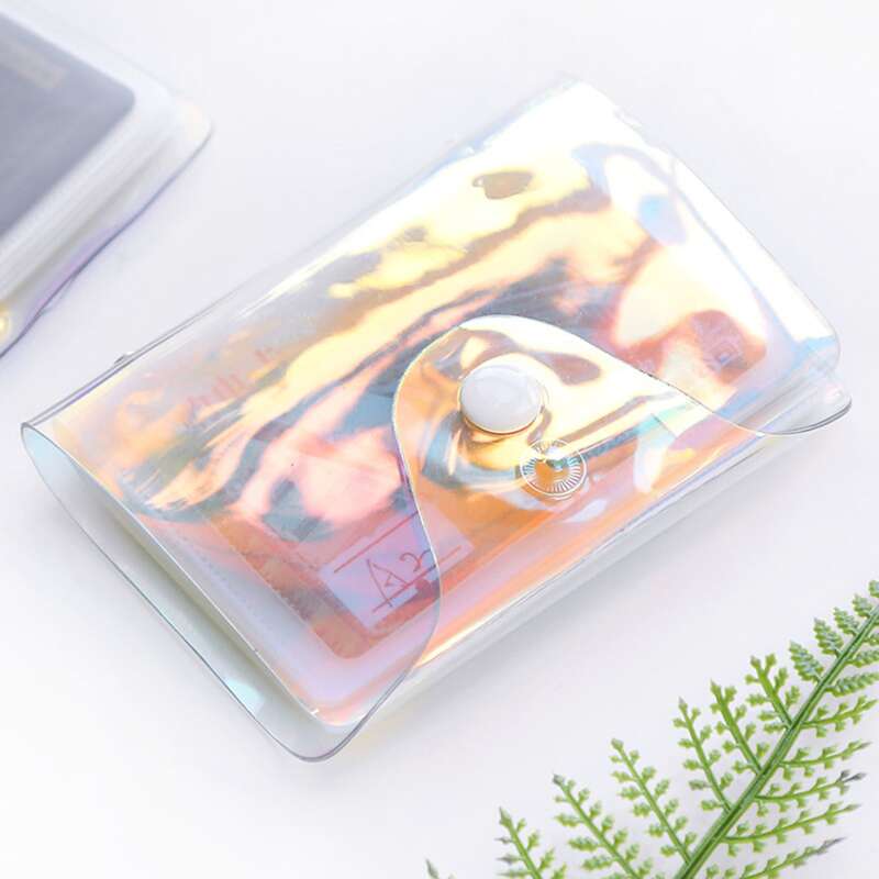 

1pc Button Design Card Holder, Multicolor