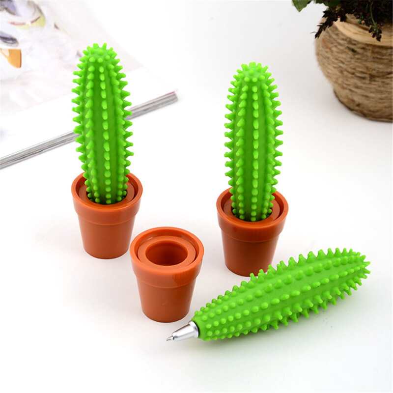 

1pc Cactus Shaped Gel Pen, Green