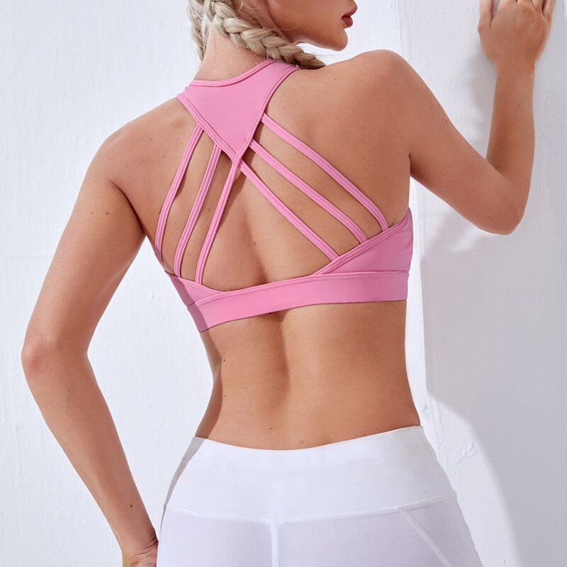 

Cut Out Halter Sports Bra, Pink