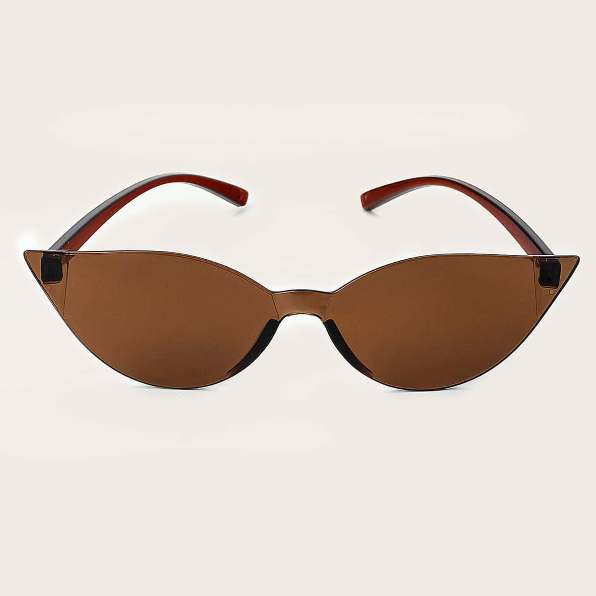

Rimless Cat Eye Sunglasses, Brown