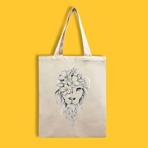 

Animal Graphic Shopper Bag, Beige