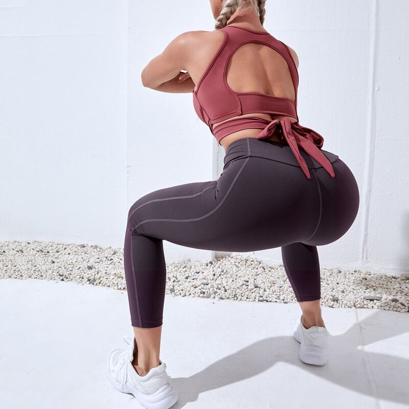 

Tie Back Cut Out Sports Bra & Leggings, Multicolor