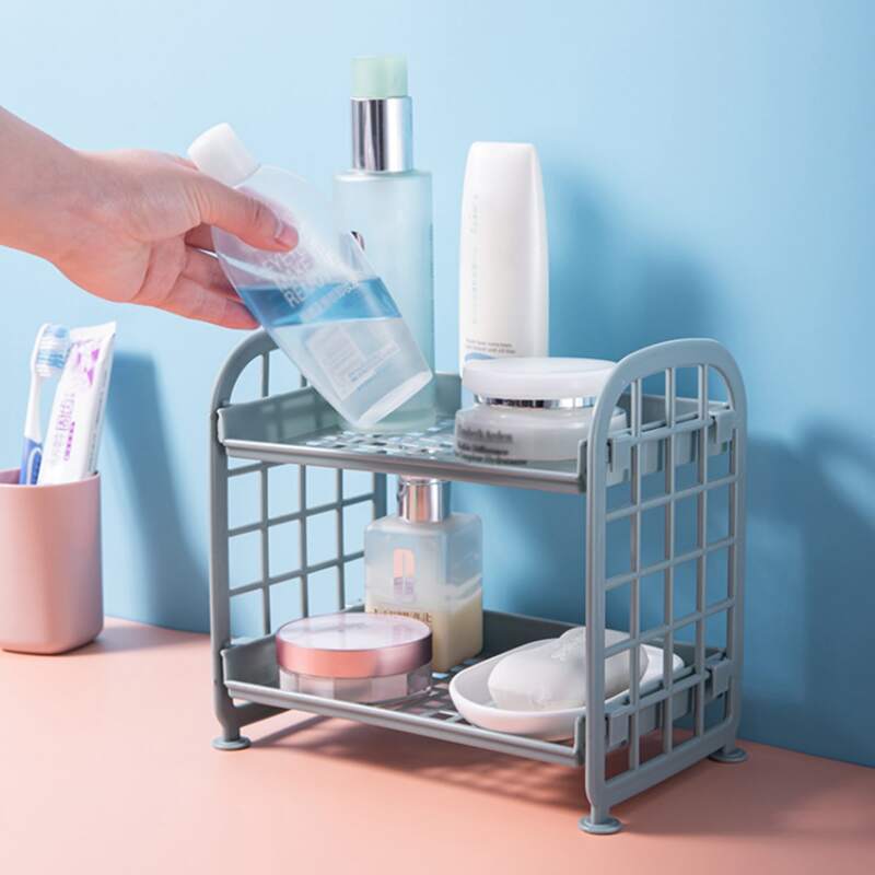 

1pc Random Double-layer Bathroom Storage Rack, Multicolor