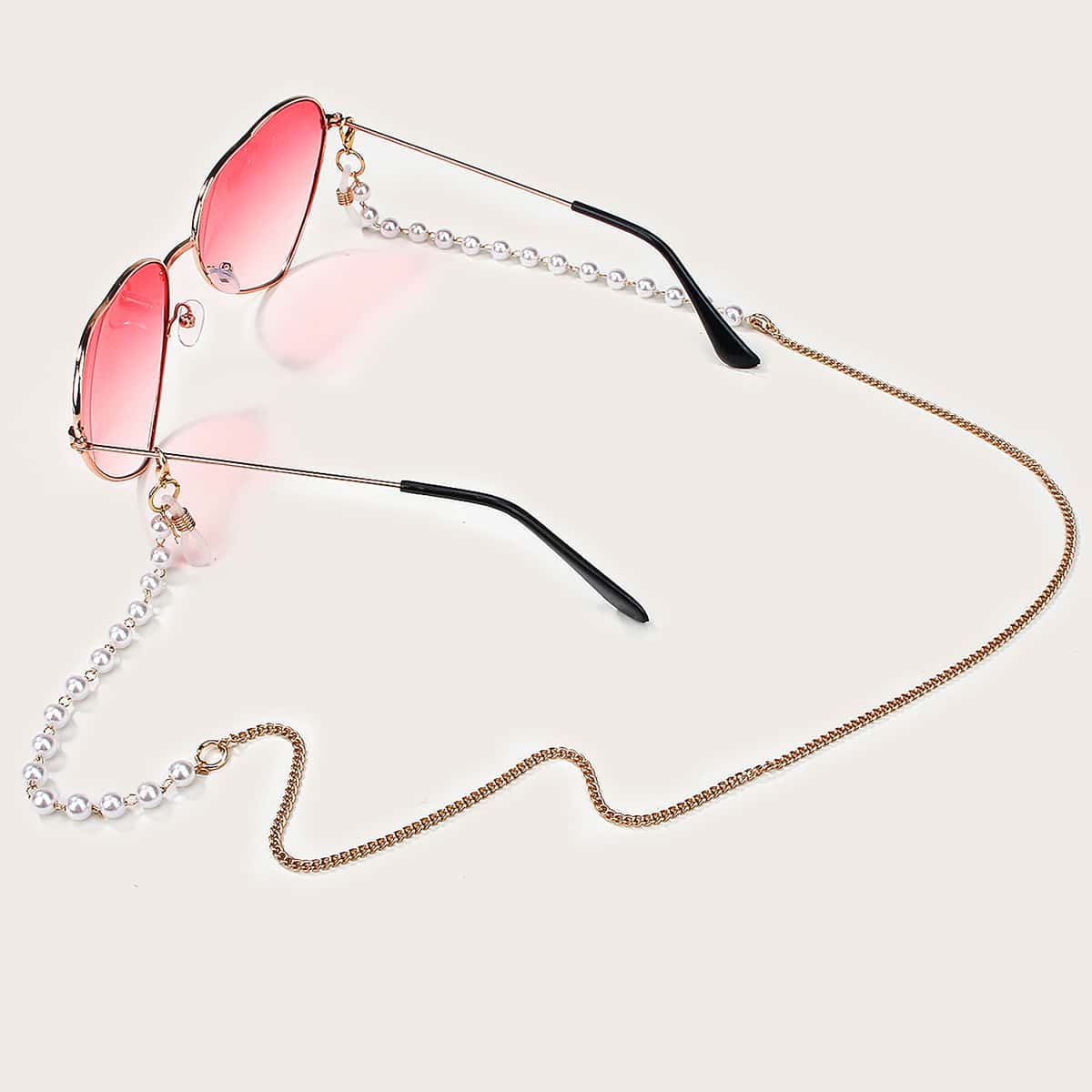 

Faux Pearl Linked Glasses Chain, Gold