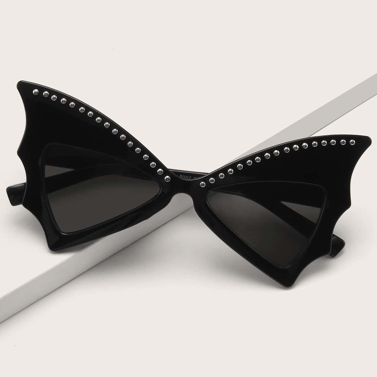 

Studded Butterfly Frame Sunglasses, Black
