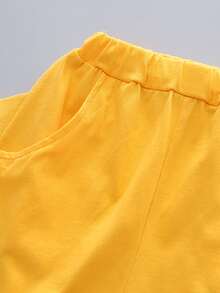 Toddler Boys Letter And Dinosaur Print Tee With Shorts - Multicolor - View 4