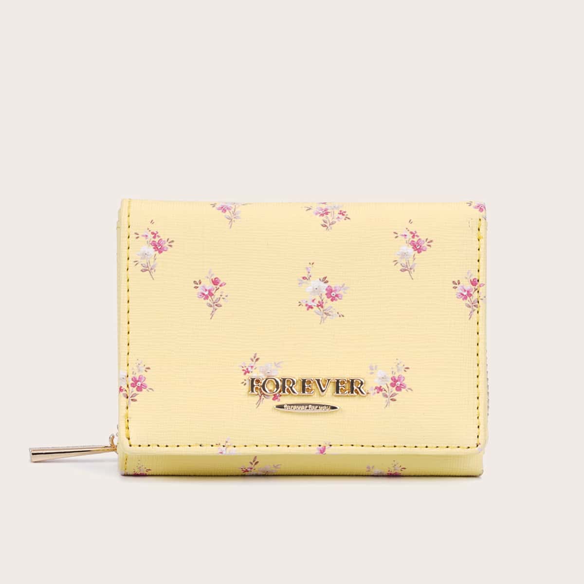 

Floral Zip Purse, Yellow