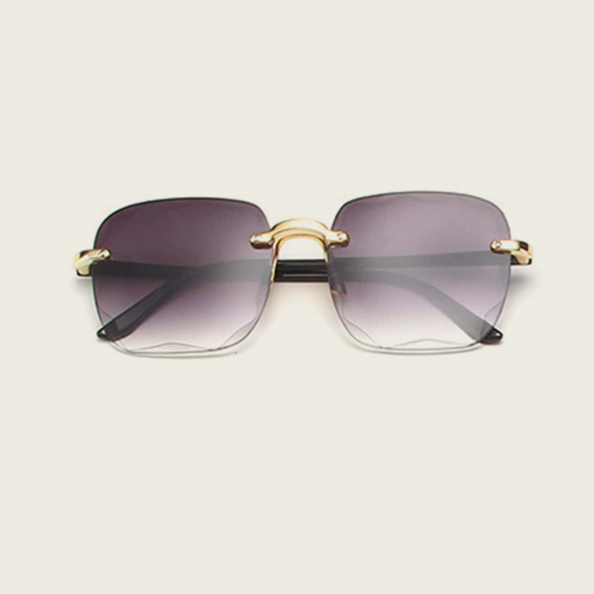 

Ombre Lens Rimless Sunglasses, Grey
