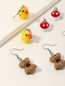 Hoa tai thả trang trí gấu 4 cặp - Nhiều màu - Xem 2