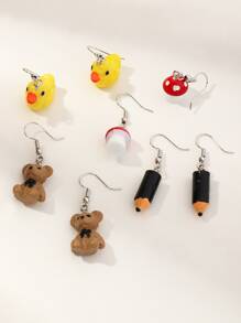 Hoa tai thả trang trí gấu 4 cặp - Nhiều màu - Xem 3